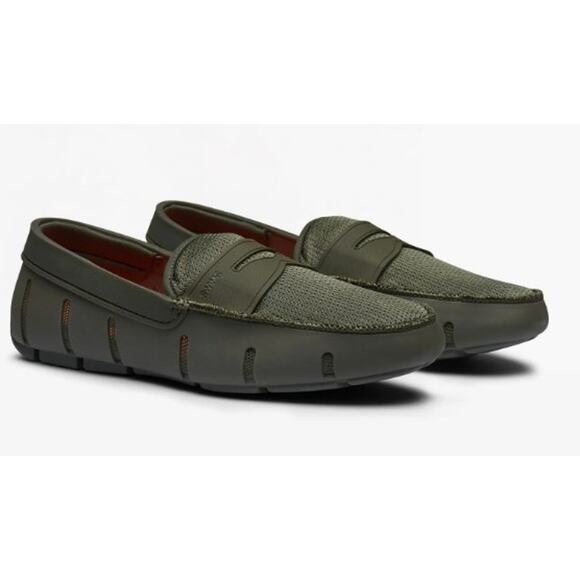SWIMS Penny Loafers in Olive Green Men's Sz 10 - Picture 1 of 9